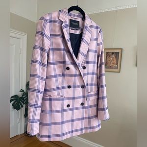 Scotch & Soda Pink Plaid Tweed Blazer